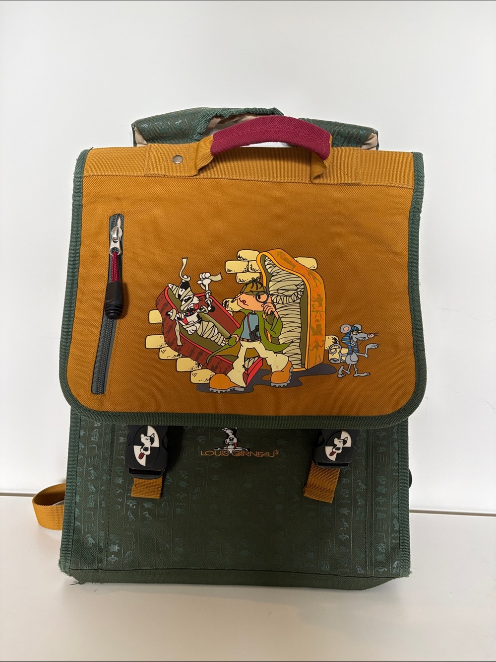 Vintage Louis Garneau Kids School Backpack Cartoon Quebec Retro